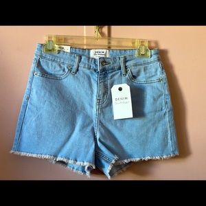 Miss Selfridge denim shorts in light blue wash